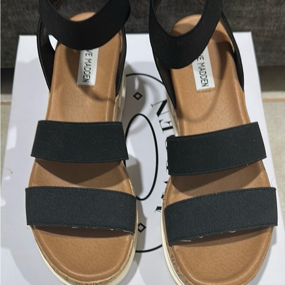 Steve Madden Black Minimalist Sandals